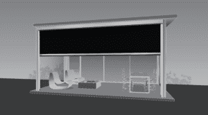 zipscreen render for installation on a patio